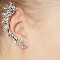 [MM75] 2022ใหม่แฟชั่น Elegant Vintage Punk Gothic คริสตัล Rhinestone Ear Cuff Wrap ต่างหูคลิป1E321