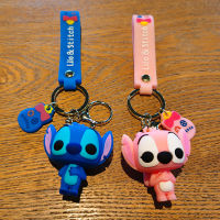 Doll Pendant Disney Silicone Angel Keychain Stitch Keyring Bag Accessories Gift