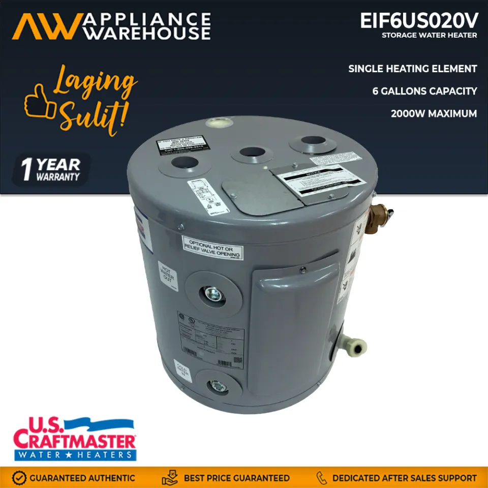 US Craftmaster 6 Gallons Storage Water Heater (Grey) Single Heating Element  [Appliance Warehouse] | Lazada PH