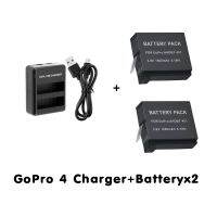 GoPro Hero 4 Black / Silver Dual USB Charger AHDBT-401 + Battery x 2 แบตเตอรี่ x 2