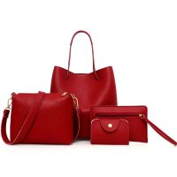 4Pcs Women Bags Set Purse Shoulder Handbag Tote Satchel Bag Crossbody Card for CASE Holder Wallet 066F