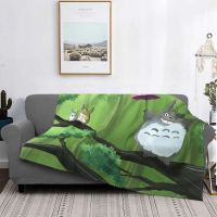 My Neighbor Totoro Knitted Blankets Flannel Tonari No Totoro Cute Cartoon Lightweight Throw Blankets