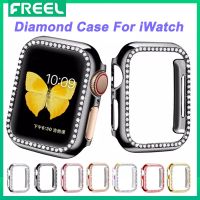 Freel เคสเคสสำหรับ Apple Watch บั๊มเปอร์เพชรผู้หญิงสำหรับ I Watch Series 6 5 4 3เฟรมแบบกลวง PC ขนาด8 7 45มม. 41มม. 44มม. 40มม. 49มม. 49ฝาครอบป้องกัน