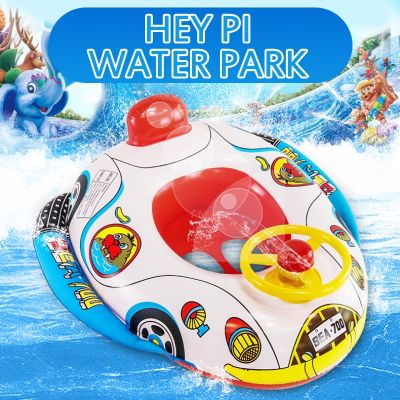 Inflatable Float Seat Baby Swimming Circle Car Shape Toddler Swimming Ring Child Swim Ring Accessories Water Fun Kid Pool Toys