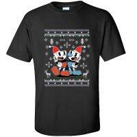 Cuphead Christmas Sweatshirt Printed Tshirts Funny Game Happy New Year Elk T Shirt Men Cotton Short Sleeve Casual Sweatshirts - T-shirts - AliExpress