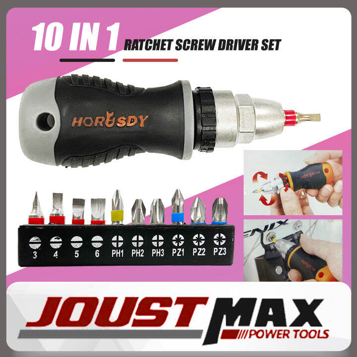 10 IN 1 RATCHET SCREWDRIVER SET Precision Handle Screwdriver Set Bit