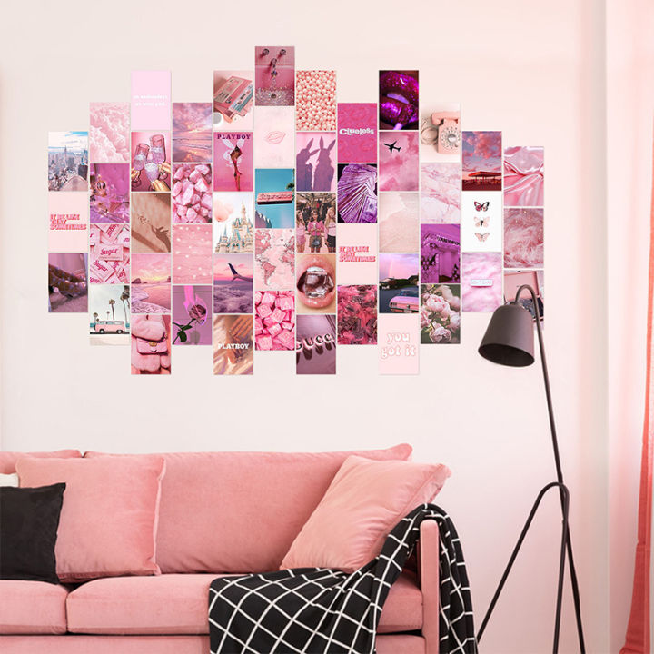 50pcs-pink-aesthetic-picture-for-wall-collage-print-kits-warm-color-room-decor-for-girls-wall-art-prints-for-room-dorm-poster