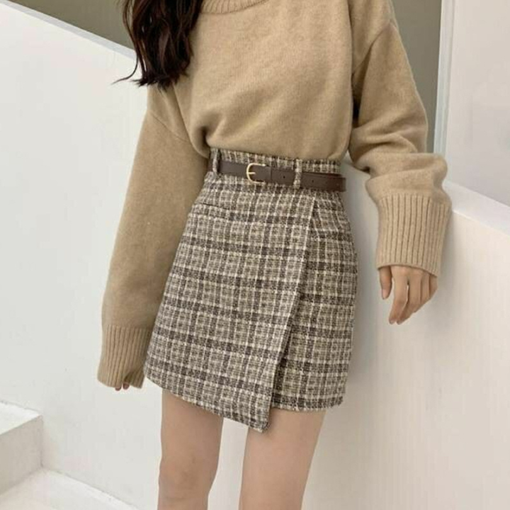 houzhou-wool-plaid-skirt-women-vintage-high-waist-irregular-patchwork-a-line-mini-skirts-with-belt-autumn-korean-fashion-casual