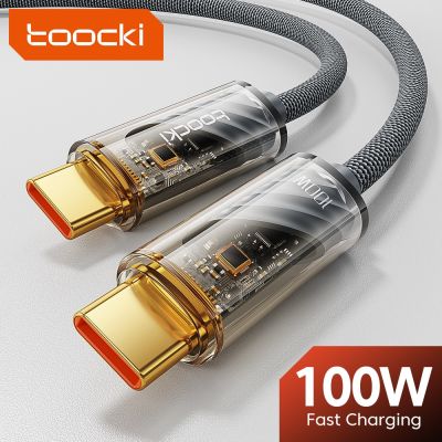 Toocki Transparent USB C to USB Type C Cable 100W PD Fast Charging Charger Cord Type-C 5A Cable for Laptop Samsung Xiaomi Realme Cables  Converters