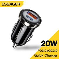 Pd Essager ที่ชาร์จโทรศัพท์ในรถยนต์ Usb 20W Type C ชาร์จเร็วสำหรับ Iphone 12 11 10 Xiaomi Huawei อะแดปเตอร์โทรศัพท์มือถือ Charger3.0เร็ว