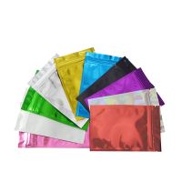 100 pcs Colorful Top Feed Foil Zip lock Bags Food Pouch Mylar Aluminum Foil Bags Tea Pouches Food Storge Bag Food Storage Dispensers