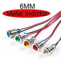 6mm Waterproof IP66 Metal LED Warning Indicator Light Signal Lamp Pilot Wire With Wire 3V 6V 12V 24V 110V 220V Metal Button