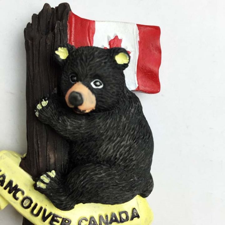 qiqipp-north-american-travel-memorial-three-dimensional-magnet-fridge-magnet-vancouver-maple-leaf-flag-bear-vancouver-canada