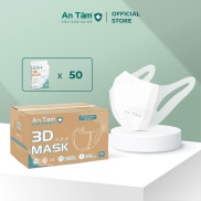 Thùng 50 hộp - Khẩu trang y tế 3D Nhật Bản 3 lớp Giấy kháng khuẩn & Vải