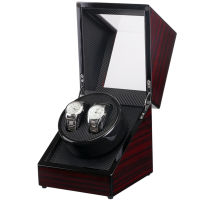 FK Watch Winder กล่องหมุนนาฬิกา ออโตเมติก แบบอโตเมติก 2 เรือน สีน้ำตาลลายไม้/สีดำ