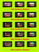 ；‘。、’ Car Battery Charge Level Indicator 12V 24V 36V 48V 60V 72V Lithium Battery Capacity Meter Tester Display LED Tester Voltmeter