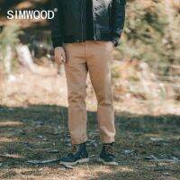 SIMWOOD 2023ฤดูใบไม้ผลิฤดูหนาวเข้ารูปแบบปกติใหม่กางเกงผู้ชายทรงตรง100% Cottontwill Enzyme ล้าง SJ170995