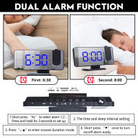 HotProjection นาฬิกาปลุกนาฬิกาดิจิตอลที่มี180 ° หมุนโปรเจคเตอร์สก์ท็อปนาฬิกาปลุกจอแสดงผล LED ชาร์จ USB นาฬิกาปลุก