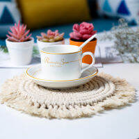 【cw】 Pure Color Bohemian Style Home Decoration Simple round Handmade Bed &amp; Breakfast Home Coaster ！