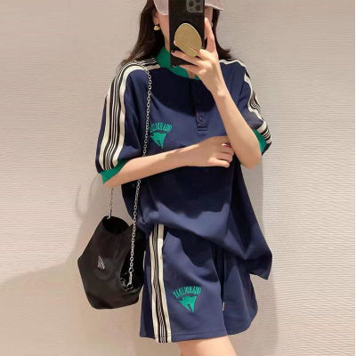 Womens Korean-style Dongdaemun leisure sports suit younger fashion XIAOXIANGFENG two-piece set loose plus size womens clothing 2023