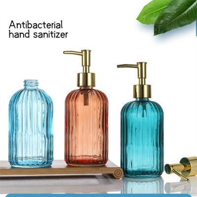 Versatile Glass Soap Dispenser Bottle with Pump 14 Oz Dripless Pump Bottle Refillable Liquid Hand Jar Dispenser for Bathroom Countertop Kitchen Laundry Room