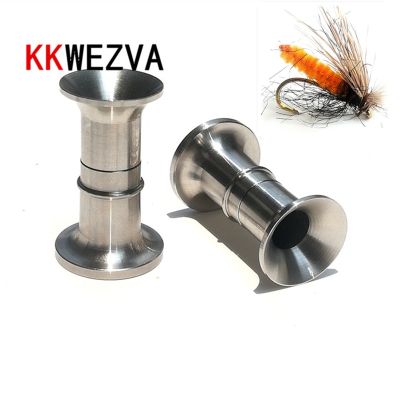 KKWEZVA 1pc Fishing Hair Stacker Stainless Steel Detachable Fly Tying Accessory Pesca Trout fly bait makingTackle Fishing Tools