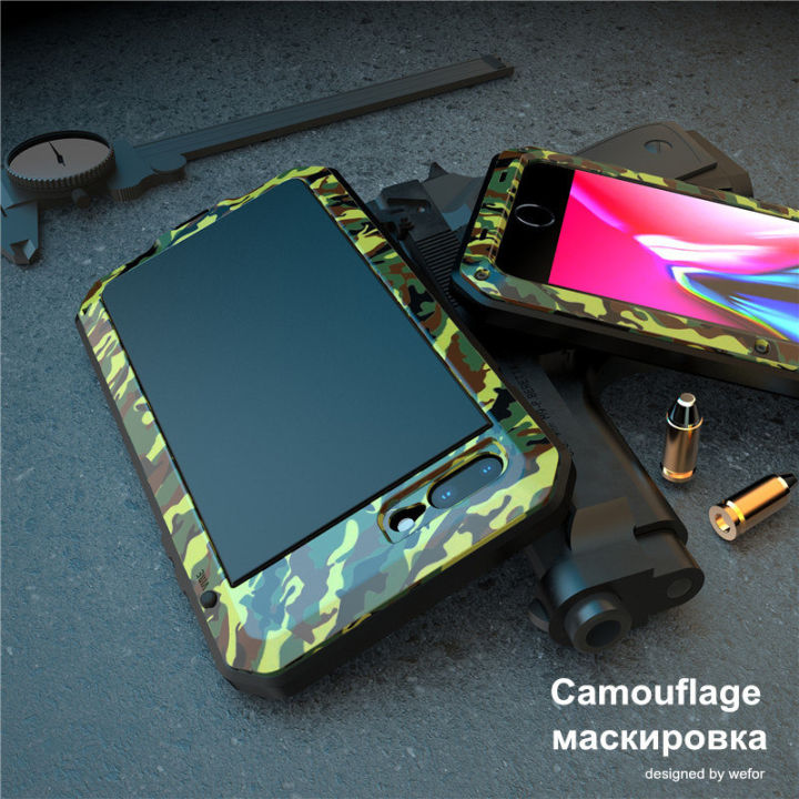 Metal Aluminum Armor doom Shockproof Case for iPhone 13 11 12 Pro XS MAX mini SE XR X 6 6S 7 8 Plus 5S 5 Outdoor Military Cover