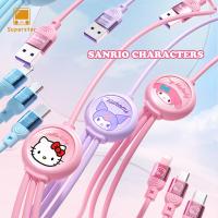 ซูเปอร์สตาร์3 In 1 1.2เมตร Type C สายชาร์จสายชาร์จเร็วสำหรับ Micro 3 In 1 Usb สายชาร์จ3 In 1สายชาร์จ Kuromi สายชาร์จสายข้อมูล