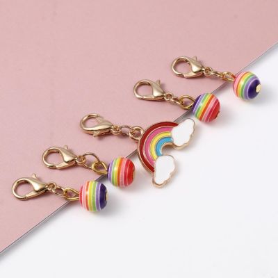 【JH】 Enamel Pendants Markers Weather Collection Colorful Metal Crochet Latch Knitting Tools Kits 5pcs