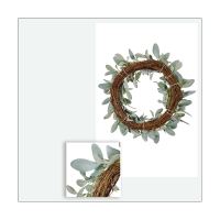 2X Spring Flocked Lambs Ear Wreath,Year Round Everyday Foliage Wreath on Grapevine Base with Greenery Leaves Front Door