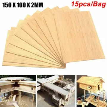 15 Pack Unfinished Wood Sheets,Balsa Wood Thin Wood Board for House  Aircraft Boat Arts and Crafts,DIY Ornaments 