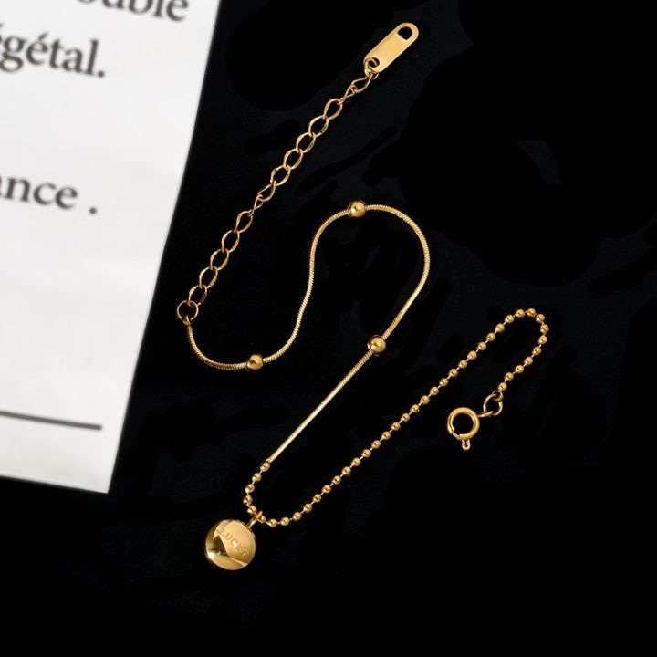 cod-douyin-hot-style-korean-personality-lucky-little-doudou-anklet-female-net-red-fashion-niche-light-luxury-fading-ankle-chain