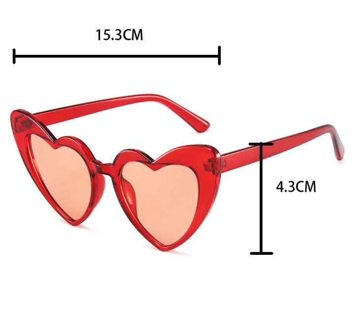 แว่นตากันแดดรูปหัวใจพีชเฟรมขนาดใหญ่กันรอยขีดข่วนทนต่อแรงกระแทกแบบ-hd-บานพับแม่เหล็ก