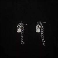 Harajuku GD Letter Tag Lettering Earrings After Hanging Simple Men Women Popular Ear Studs