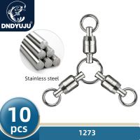 สแตนเลสตกปลาทะเล10X DNDYUJU ตะขอเกี่ยวแบบแข็งหมุนหนักลูกบอลมีตัวเชื่อมต่อแบบกลิ้งได้สามทาง