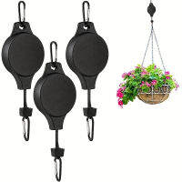 2Pcs Plant Hook Pulley, Retractable Plant Hanger Easy Reach แขวนตะกร้าดอกไม้สำหรับสวนตะกร้าหม้อและนก Feeder