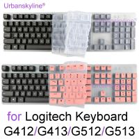 แผ่นครอบแป้นพิมพ์สำหรับ Logitech G512คาร์บอน G513 G412กลไกสำหรับ Logi ซิลิโคนป้องกันผิวฟิล์มใสสีดำ