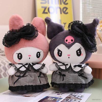 SANRIO Sq2 ตุ๊กตาซานริโอ้ เมโลดี้ คุโรมิ ผ้ากํามะหยี่ขนนิ่ม ลูกไม้ สีดํา ชุดลิลิต้า ยัดไส้ ของเล่นสําหรับเด็ก ตกแต่งบ้าน ของขวัญ สําหรับเด็กผู้หญิง