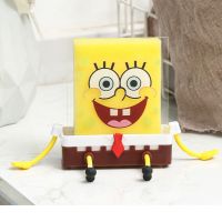 LADIAI SquarePants น่ารักของใช้ในครัวเรือนตะกร้าแสตนเลสพร้อมฟองน้ำระบายน้ำที่วางฟองน้ำชั้นชั้นวางฝารูระบายน้ำ Keranjang Tirisan ฝารูระบายน้ำอ่างล้างจาน