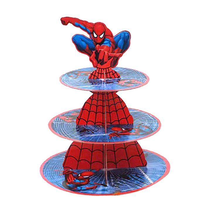 3-tier-marvel-spiderman-theme-cake-stand-superhero-foldable-cupcake-rack-kids-baby-birthday-party-decoration-cake-supplies-set