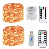 Battery Operated Fairy Lights LED String Garland Lamp Remote Control 10M 20M for Outdoor Christmas Festival Wedding Decoration