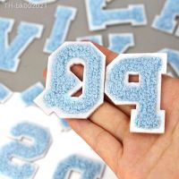 ❧◈✷ Blue Chenille Letter Patches On Clothes English Alphabet Iron On Embroidery Patch for Bags Dresses Jeans DIY Name 1Pcs 50MM