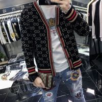 ร้อน, ร้อน★【 New Arrival】Plaid Sweater Jacket Men s Cardigan Fashion Sweater 2023 Spring and Autumn New Men s Fashion Long-Sleeved British Style Jacket