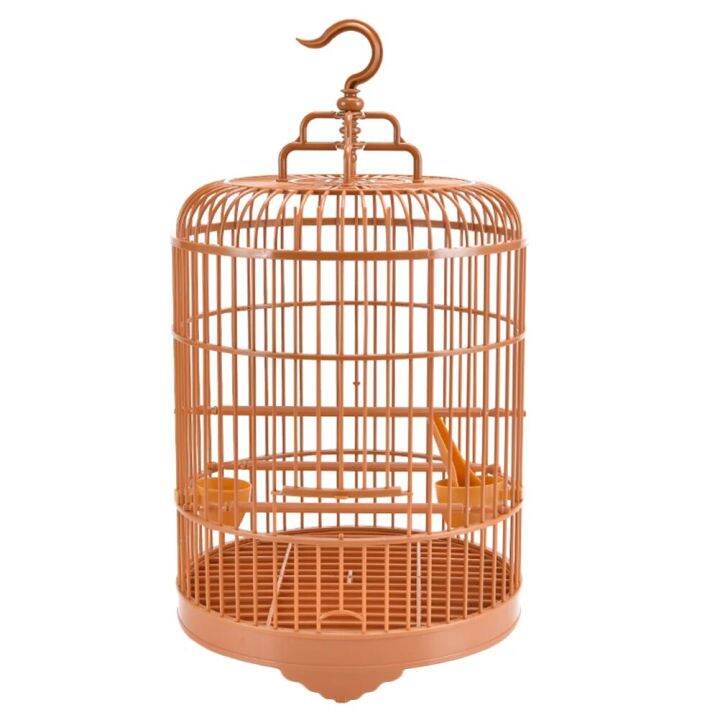 de67 Hanging Bird Cage, Round Birdcages with Feeder and Hanging Hook