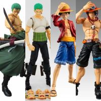 แอ็คชั่นฟิกเกอร์ OnePiece Zoro Luffy Ace Figma action figure VAH Monkey D Luffy Portgas D. Ace Straw Hat Fire Fist บรรจุอยู่ในกล่องพีวีซี ขนาด 18 ซม.