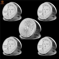 5Pcs/Lot World Pop King Michael Jackson Silver Plated Metal American Music Star Commemorative Coin