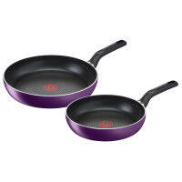 Tefal สีม่วงกระทะอินดักชั่น 2P (21 ซม.+28 ซม.) เตาอบเครื่องล้างจานปลอดภัย ไม่มี PFOA