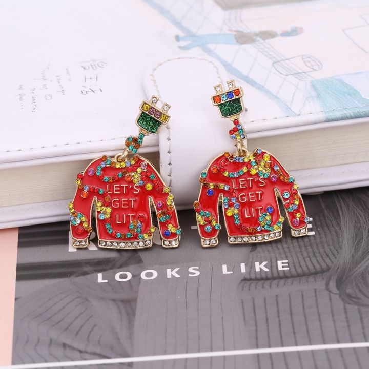 2023-christmas-earrings-personality-red-clothes-modeling-jewelry-for-woman-friends-gifts