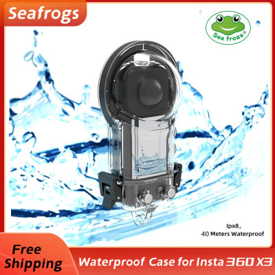 Seafrogs Panoramic Waterproof Case for Insta 360 one X3 Action Camera, Underwater Diving Protective Housing 40M with Bracket Accessories ，Full Lens Port