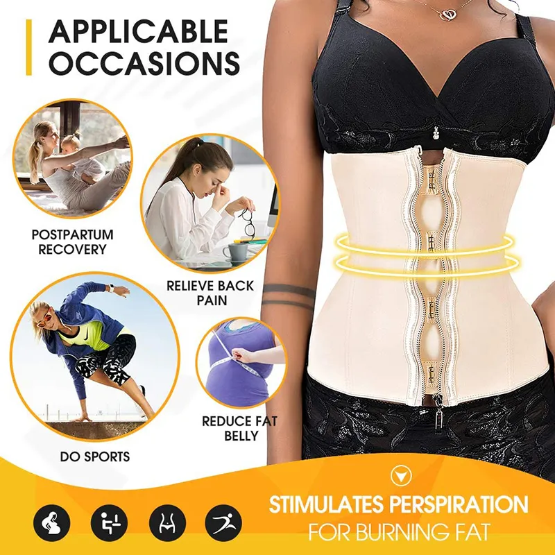 High Compression Fajas Shapewear Girdles Postpartum Corset Body Shaper  Slimming Skims Latex Waist Trainer Colombian Shapers Belt